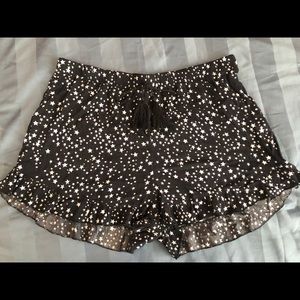 Black Shorts with a Star Pattern